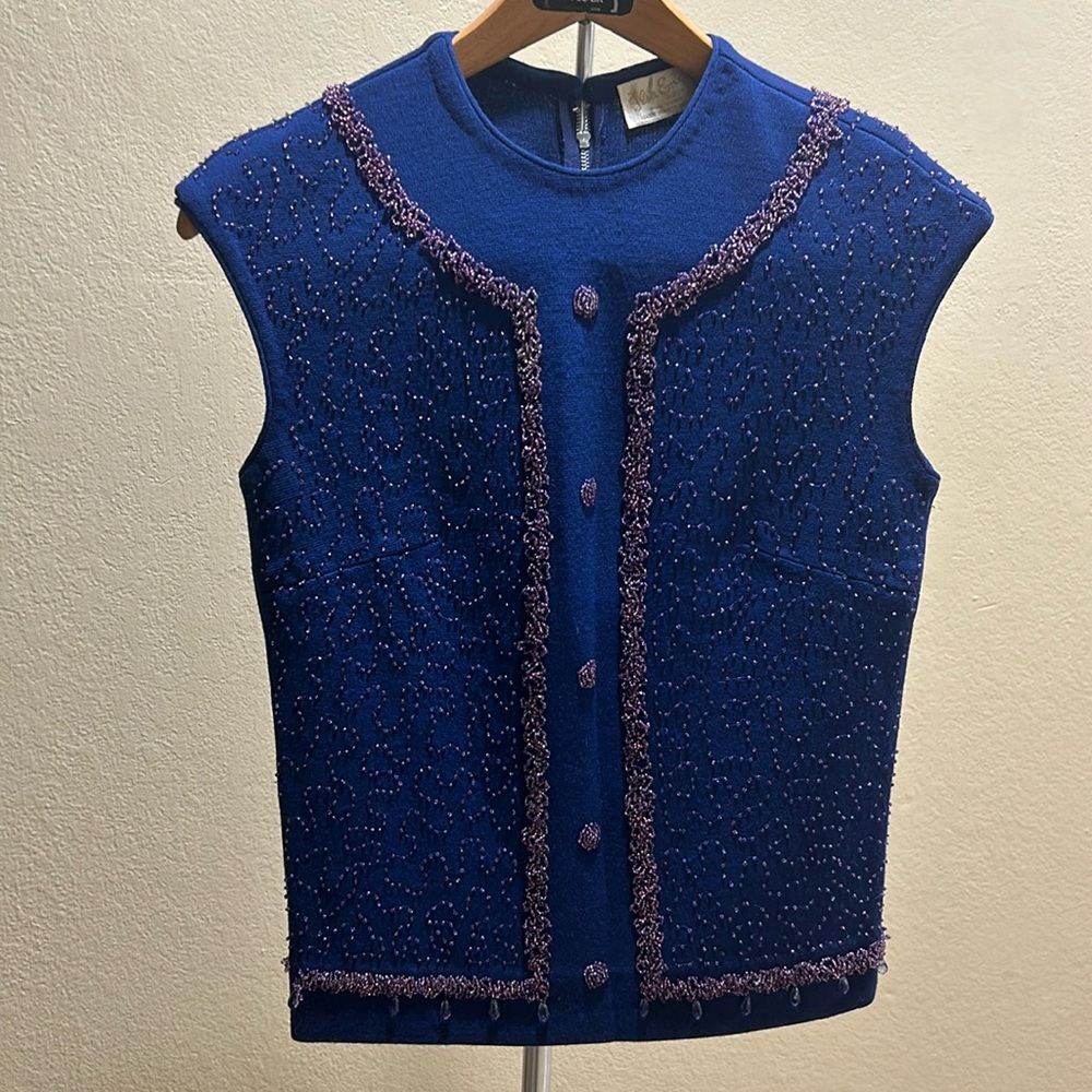 Vintage knit beaded top